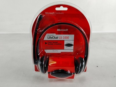 Neu Microsoft LX-1000 Lifechat Binaural Headset W / Verstellbar Boom Mikrofon