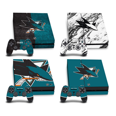 OFFIZIELLE NHL SAN JOSE SHARKS VINYL SKIN FOR SONY PS4 CONSOLE & DUALSHOCK 4