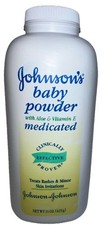Johnson  s Baby Powder Medicated Aloe Vitamin E Zinc Oxide Corn Starch 15 OZ/VHTF