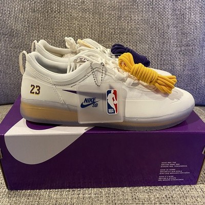 Size 9.5 - NBA x Nike Nyjah Free 2 SB Lakers for sale online  display picture 1