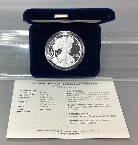 2017 W Proof American Silver Eagle - With Box & CoA