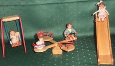 Rutsche -Schaukel -Karussell aus Holz für Puppen