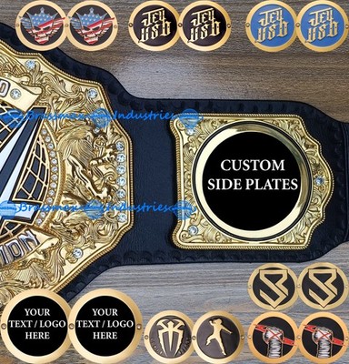 World Heavyweight Championship Belt 8mm Zinc Custom Side Plates Your Logo Design
