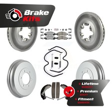 Front Rear Brake Rotors Ceramic Pad Coat Drum Kit (7Pc) For 2004-2008 GMC Canyon