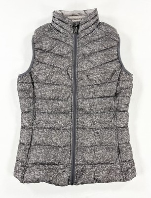Be By Blanc Noir Down Puffer Vest Womens XS Gray Packable Lightweight Full Zip