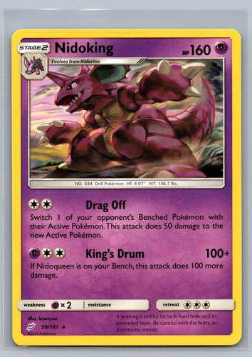 Nidoking 59/181 Rare Team Up Pokemon NM