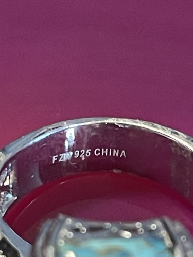 Beautiful FZN 925 Silver Turquoise Size 8.5 - Picture 3 of 7