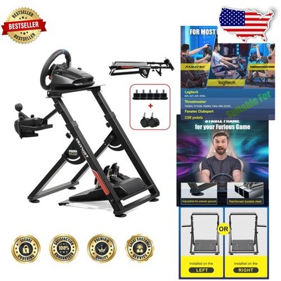 Pro Sim Racing Wheel Stand Cockpit - Adjustable Carbon Steel - Folds for Storage