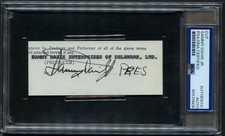 Sammy Davis Jr. signed autograph 1.5x4.5 cut Actor:  The Rat Pack PSA Slabbed