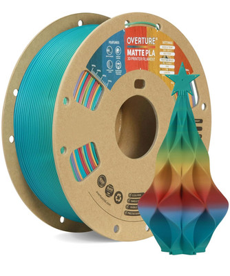 OVERTURE Filamento Matte Rainbow PLA 1.75Mm, 1Kg Bobina (2.2Lbs), Maßgenauigkeit