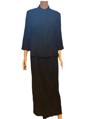 Collin Creek Woman Set Blouse/maxi Skirt Black Size 6 -   3/4 Sleeve