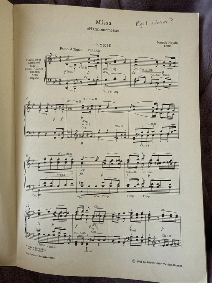 Harmoniemesse 1802. Klavierauszug - Vocal Score Bärenreiter... (paperback) - Image 4 of 4