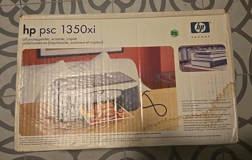 NEW HP PSC 1350 XI ALL IN ONE PRINTER SCANNER COPIER MACHINE 1350XI PHOTO*read* - Image 2 of 4