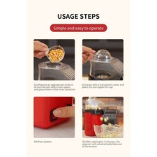 Pour Mini Popcorn Maker 1200W Air Chaud Popper Huile pour Divertissement à