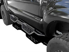 Black Side Step Nerf Bars For 05-23 Toyota Tacoma Double Cab Crew Cab