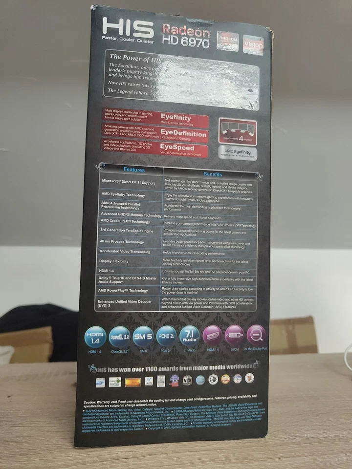 HIS Radeon HD 6970 2GB Original Box Rare Tested Graphics Card - Image 3 of 4