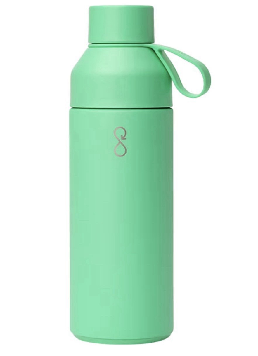 Ocean 17 oz bottle recycled stainless steel reusable water bottle plankton green