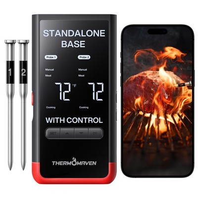 ThermoMaven Smart Bluetooth Wireless Meat Thermometer: Red-2 Probes