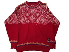 Dale of Norway Wool Knit Ski Winter Sweater Nordic Fair Isle Size M Red