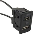 Car Dash Flush Mount Type C USB Port Panel Interface Extension Cable Adapter Kit