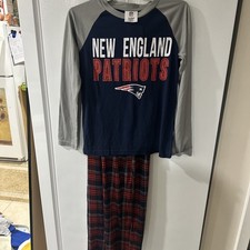 NFL Team Apparel New England Patriots Pajama Set 2 Piece Youth Med 8/10- NEW