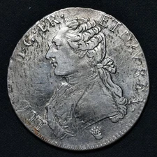 1775-I France, Louis XVI, Silver Ecu, Limoges Mint, KM.564.7, Dav.1333