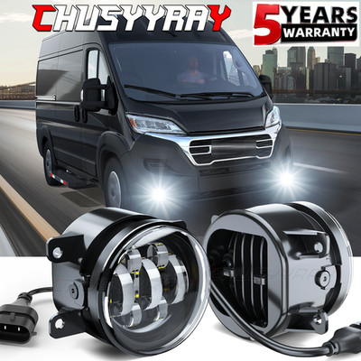 Pair Front Bumper WHITE LED Fog Light Driving Lamps For RAM 1500 3500 2019-2024
