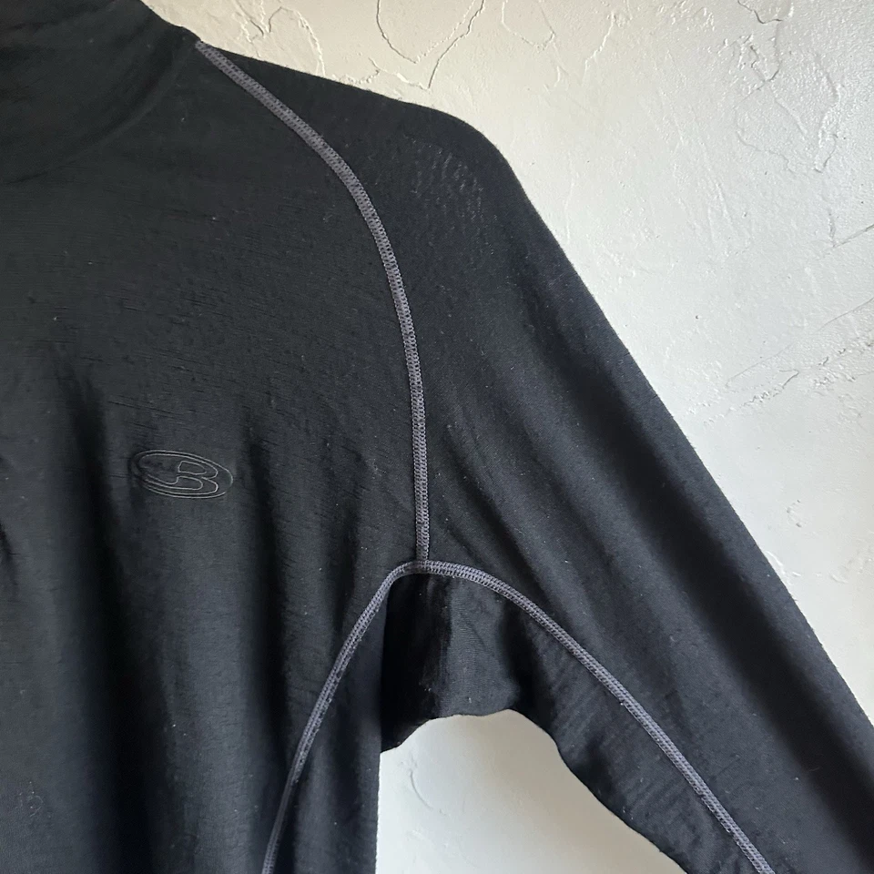 Icebreaker Mujer BodyFit 200 Cuarto Cremallera Negro Capa Base Lana Merino Talla M Esquí Foto 4 de 4