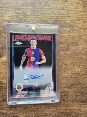 2024-25 Topps Chrome Uefa Robert Lewandowski Black Auto /10!