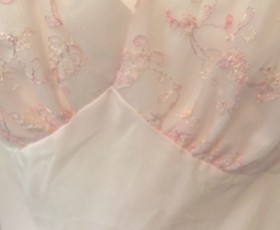 Vintage Vanity Fair Pink Nylon Nightgown Size 42 Gorgeous Embroidered Bodice