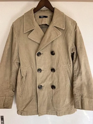 Ralph Lauren Veste Pea Coeur Côtelé Pour Hommes Enfant Taille 170 Beige - Photo 1/4