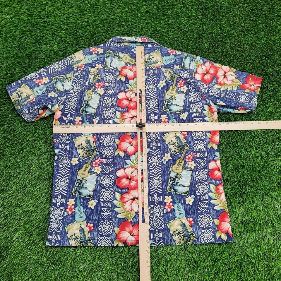 Camisa vintage años 90 RJC hawaiana con botones mediana 21x26 AOP EE. UU. Foto 3 de 4