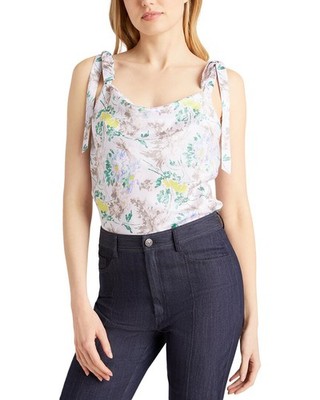 Cinq À Sept Light Washed Floral Tied Marta Cami Women's