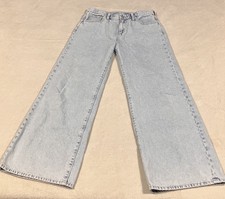 Old Navy Kids Jeans Baggy Wide Leg Boys Girls Youth Light Wash SZ 18 High Rise