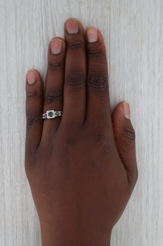 0.57ctw Black Diamond Engagement Ring 10k White Gold Engagement Size 7.25 - Picture 8 of 10