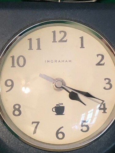Orologio da parete o da banco tazza caffè caldo vapore Ingraham quarzo decorazione cucina - Foto 2 di 6