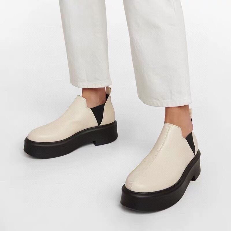 FILA Stivali corti larghi donna THE ROW primavera pelle punta tonda pull on