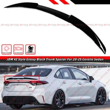 For 2020-25 Toyota Corolla LE XLE SE XSE Sedan V2 Gloss Black Trunk Spoiler Wing