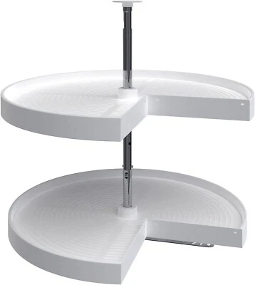 Rev-A-Shelf LD-2942-28-11-1 28 Inch White Polymer Pie-Cut 2 Shelf Lazy Susan