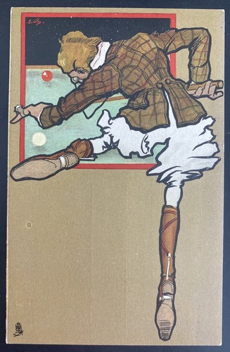 Amazing Collection Lot of 6 Postcard Billiards JVA Set 1900s - Picture 2 of 8