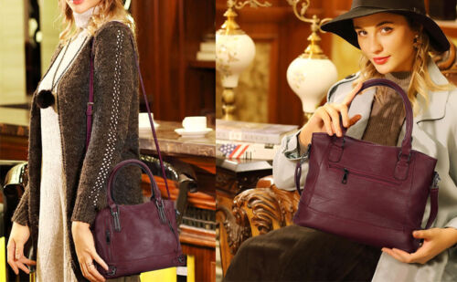 Women’s Leather Shoulder Handbags Crossbody Bags Hobo Totes Top-Handle for Ladie - Picture 8 of 8