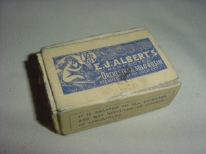 Vintage Antique Box of E.J. Albert's Orchestra & Solo Rosin / Violin Case Candy