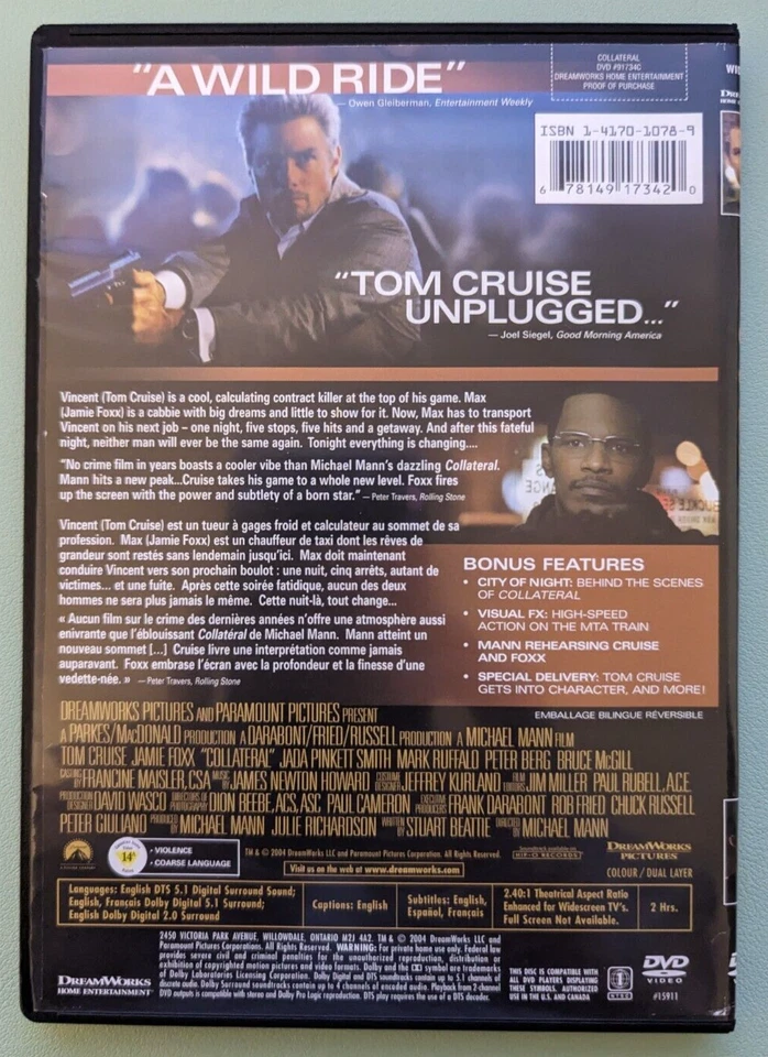 Collateral (DVD, 2004, 2-Disc Set, Canadian) - Image 2 of 4