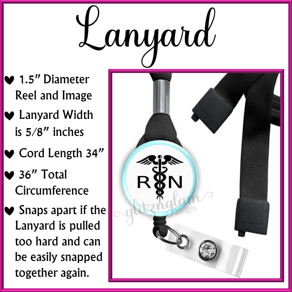 как выглядит RN Retractable Badge Holder Reel, Registered Nurse Badge Reel, RN Lanyard GG1211 фото