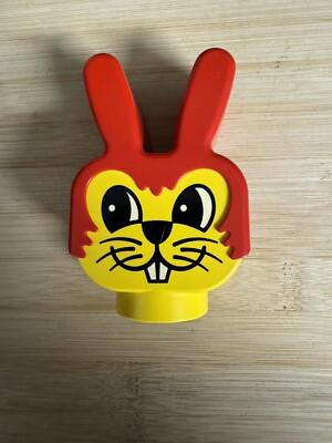 LEGO DUPLO Figure Head Animal 2 x 2 Base Bunny / Rabbit with Whiskers ...