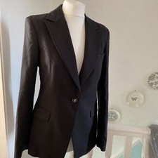 Guess By Marciano Size 44 Uk 12 Fully Lined Black Jacket Blazer Cotton Blend New