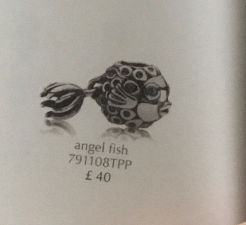 Pandora Angel Fish Topaz Dangle Pendant Charm No 791108TTP Rare Retired Perfect - Picture 7 of 8