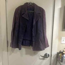 Wilsons Leather vintage purple suede miniskirt and jacket set, large