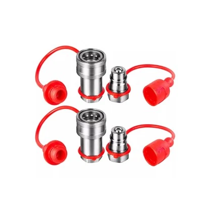 FOREVERUNAUTO 2 Set 1/4" NPT Hydraulic Quick Connect Coupler Poppet Pioneer Style