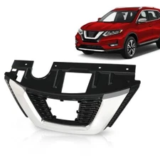 New Fit For 2017 2018 2019 Nissan Rogue Front Bumper Upper Grille w/ Chrome Trim